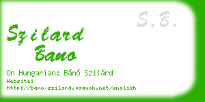 szilard bano business card